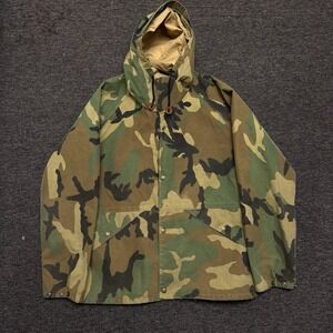 VTG Cabelas Timber Camo Jacket Mens Large Hooded GORE TEX Made In USA